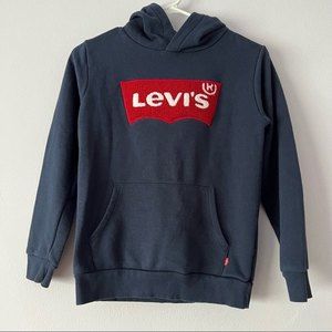 Levi's Spell Out Graphic Blue Hoodie Large